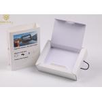 White Paper 80gsm 100gsm Data Cable / Electronics Packaging Box With Black Hangtag for sale