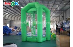 China Green Cube Inflatable Money Machine Booth With One Air Blower For Promotion supplier