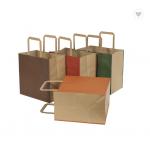 CMYK Solid Color Plain Kraft Paper Gift Bags Eco Friendly Paper Bags 190gsm for sale