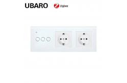 China Euro Standard TuYa Zigbee Switch Socket Combination 240Vac For Round Mounting Box supplier