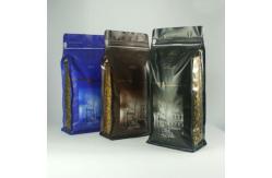 China Flat Bottom Matte Finish Aluminium Foil Pouch , Silver Tin Tie Coffee Packaging Bag supplier
