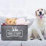 Household Dog Cat Pet Toy Storage Bin With Metal Handles