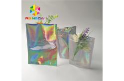China Custom Printing Plastic Cosmetic Bags Three Side Seal Hologram Laser Wateproof Pouch supplier