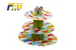 China Eco - Friendly Cardboard Cupcake Tower Stand 3 Layers CMYK Printing With Art Paper supplier