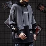ODM Fake Two Piece Punk Men Cool Hoodies Anti Pilling 80% Cotton 20% Polyester for sale
