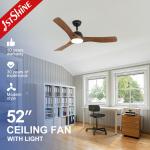 Living Room 1stshine LED Ceiling Fan 3 Color LED Plastic Blades and DC Motor for Wide for sale