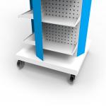 Casters Pegboard Rotating Display Stand Metal Pegboard Display Stand With Hooks
