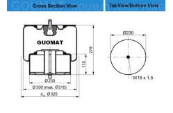 China Rubber Air Spring BellowsContitech 661 N IVE-CO 4746733 And Bussing Goodyear 8018 supplier