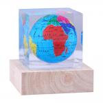 Polygonal Cylindrical Plexiglass Crystal Globe Paperweight , Clear Resin Paperweight for sale