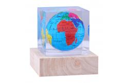 China Polygonal Cylindrical Plexiglass Crystal Globe Paperweight , Clear Resin Paperweight supplier