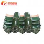 Handmade Sculpture Chinese Glazed Roof Tiles House Roofing Building Materials Green for sale