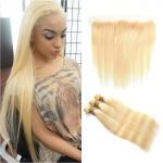 613# Blonde Color Double Weft Malaysian Human Hair Wave For White Women for sale