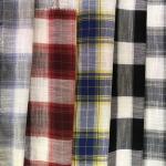 110-160gsm Plaid Yarn Dyed Linen Fabric for sale