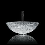 Round Hotel Crystal Wash Basins 130mm Artistic Glass Vessel Sink Bowl For Home Bathroom for sale