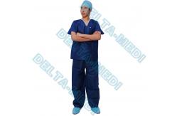 China Dustproof Breathable V Neck Disposable Scrub Suit Warm Up With Pockets supplier