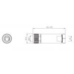 Plastic Assembled M8 Straight Female Plug with Screw Terminal IP67 3/4pin