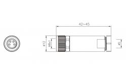 China Plastic Assembled M8 Straight Female Plug with Screw Terminal IP67 3/4pin supplier