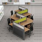 4 Seater Office Workstation Desks Thickness 30mm Cubicle Partition