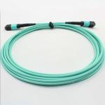 2 Core 10G MPO MTP Cable 2m OM4 Turquoise Fiber Optic Patch Cord for sale