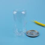 Clear Transparent 0.35L PET Alu Lid Plastic Beer Can