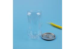 China Clear Transparent 0.35L PET Alu Lid Plastic Beer Can supplier