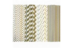 China Portable Recyclable Metallic Paper Straws Customized Printed CE Certificated supplier