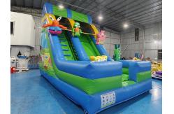China Customized PVC Inflatable Dry Slides SpongeBob Square Pants Inflatable Castle For Kids supplier