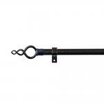 28mm Diameter Iron Simplism Curtain Rod Set With Single Bracket for sale