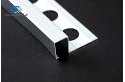 China 6063 Aluminium Square Edge Tile Trim 8HW Hardness Multifeatured Transition Trim supplier