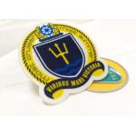 Heat Cut Twill Fabric Custom Clothing Patches Cloth Embroidered Badges for sale
