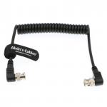 HD SDI Coiled Camera Power Extension Cable Right Angle BNC To Right Angle BNC for sale