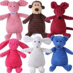 Pet Toy for Indoor Play Corduroy Dog Toys Animal Shape Plush Squeaky Chew Bite Resistant Supplies for sale