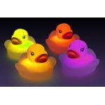 Water Sensor Activated Flash Rubber Ducky Set , Flashing Light Baby Bath Temperature Duck for sale
