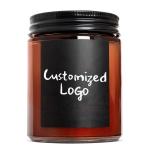 2oz 9 Oz 32oz Round Amber Jar Candles In Bulk Customizable for sale