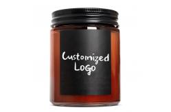 China 2oz 9 Oz 32oz Round Amber Jar Candles In Bulk Customizable supplier