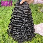 Peruvian Human Hair Bundles , Peruvian Water Wave Hair Customized Style for sale