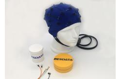 China 10/20 International Standard EEG Electrode Cap For Brain Test , Blue supplier
