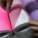0.08mm Pink Self Adhesive Vinyl Sticker Advertisement Material For Cutting Plotter for sale