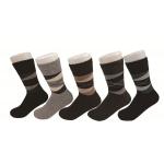Wool / Spandex Brown Stripes Thermal Winter Socks For Adults Custom Made Size for sale