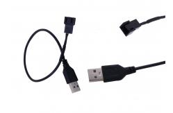 China USB To 3 Pin 2464 22 AWG Overmolded USB To 3 Pin Cable supplier