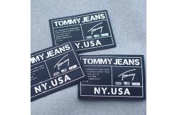 China Raised White Logo Taffeta OEKO Custom Neck Labels Silk Printing Silicon supplier