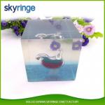 Folk Art Flower Paperweight  Transparent Acrylic Paperweight Sample Available