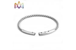 China Hypoallergenic SS316L Men Punk Bracelet With Handmade Cuff Chain supplier