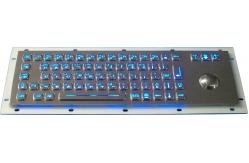 China IP65 Long stroke Backlit USB Keyboard with trackball , industrial metal keyboard supplier
