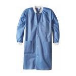 Blue Waterproof SMS Disposable Warm Up Jacket Scrubs With Knitted Collar Cuff for sale