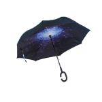 Inverted Cars C Handle Windproof Reverse Umbrella Double Layer 49 Arc Inside Out for sale