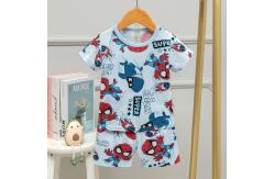 China Round Neck Short Sleeve Summer Pyjama Sets 62cm 66cm Hipline Breathable supplier