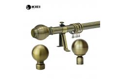 China 28MM Antique Brass Curtain Pole Complete With Eyelet And Metal Ball Finials supplier