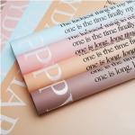 Double-sided Two-color Flower Wrapping Paper with Gradient English Design Waterproof and Durable for sale