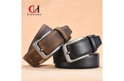 China First Layer Cowhide Leather Belt Simple Needle Seven Level Electroplated Buckle supplier